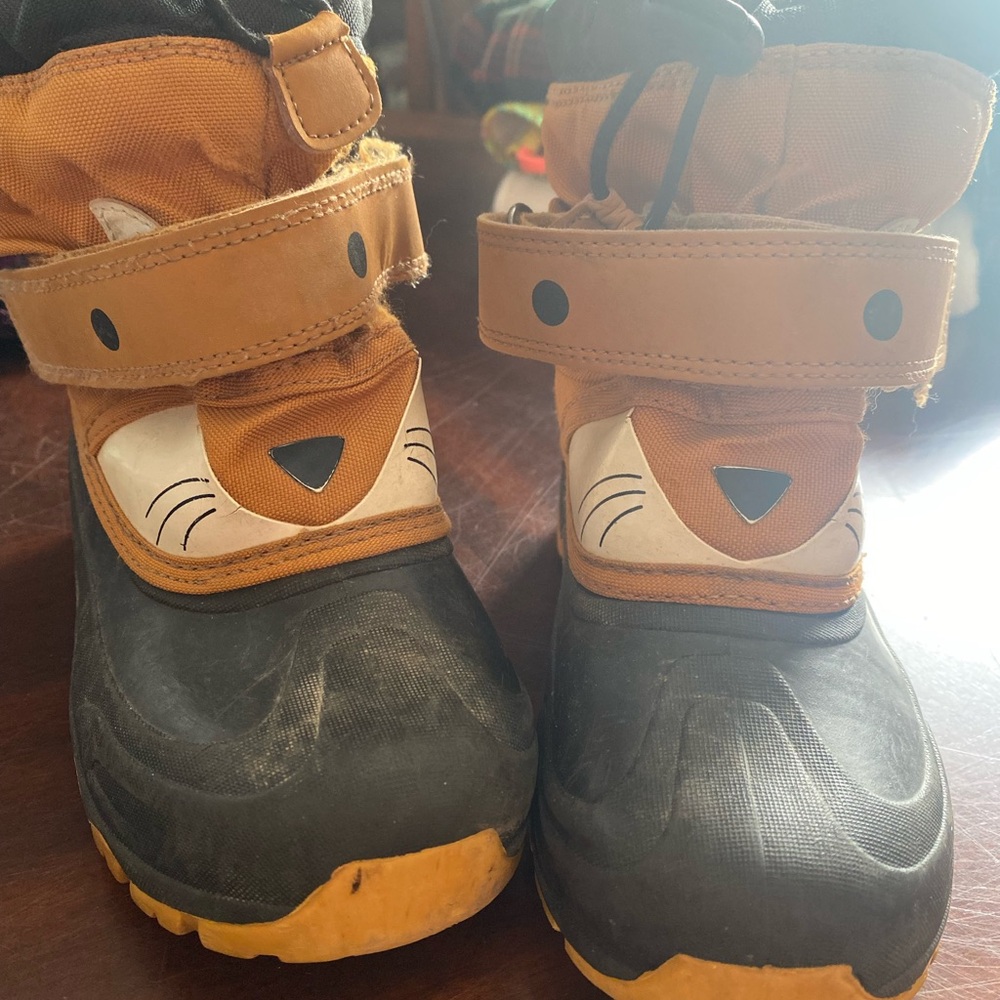 Kids' Animal Face Boots - Black and Brown